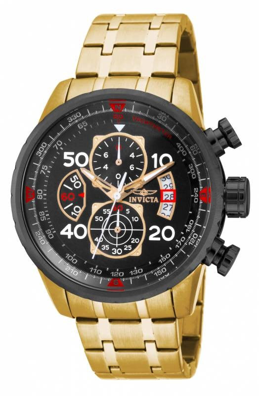 Invicta Men's 17206 Aviator Quartz Chronograph Black Dial Watch