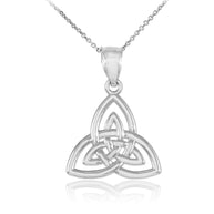 Gold Celtic Knot Charm Triquetra Pendant Necklace(Available in Yellow/Rose/White Gold)