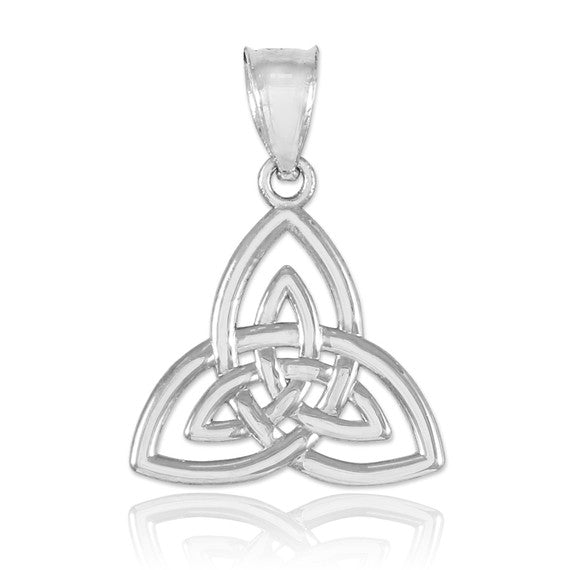 Silver Celtic Knot Triquetra Charm Pendant Necklace