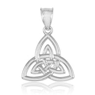 Silver Celtic Knot Triquetra Charm Pendant Necklace