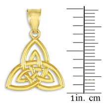 Gold Celtic Knot Charm Triquetra Pendant Necklace(Available in Yellow/Rose/White Gold)