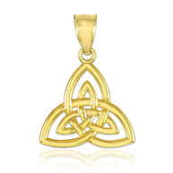 Gold Celtic Knot Charm Triquetra Pendant Necklace(Available in Yellow/Rose/White Gold)