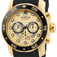 Invicta Men's 17566 Pro Diver Quartz 3 Hand Gold Dial Watch