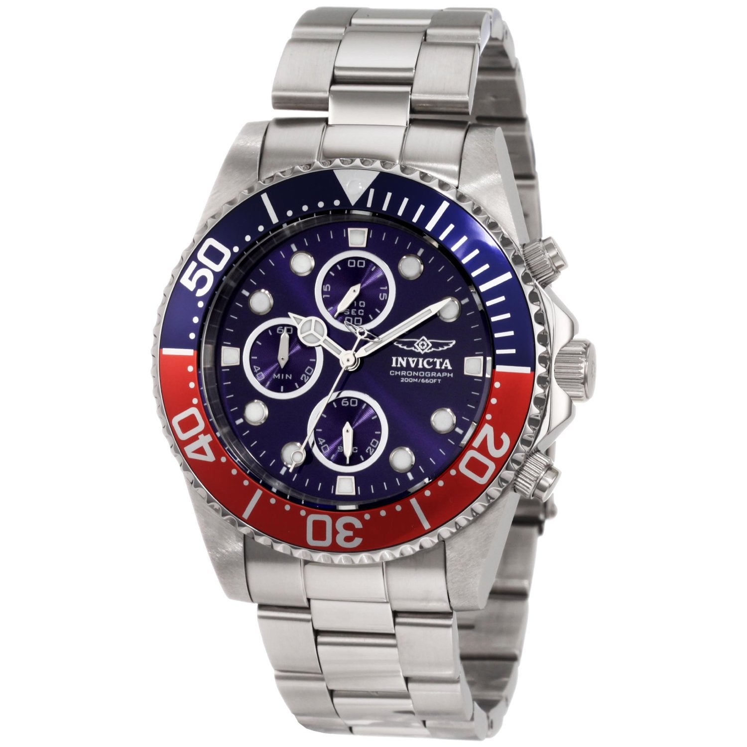 Invicta Men's 1771 Pro Diver Quartz Multifunction Blue Dial Watch