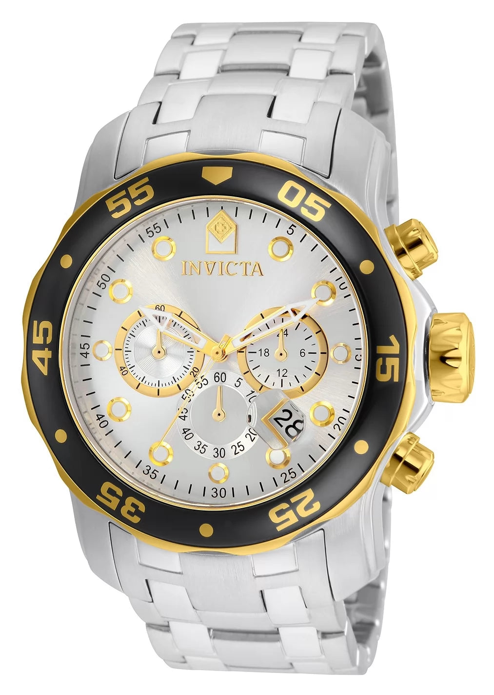 Invicta Men's 80040 Pro Diver Quartz Chronograph Silver Dial Watch