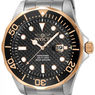 Invicta Men's 12567 Pro Diver Quartz 3 Hand Black Dial Watch