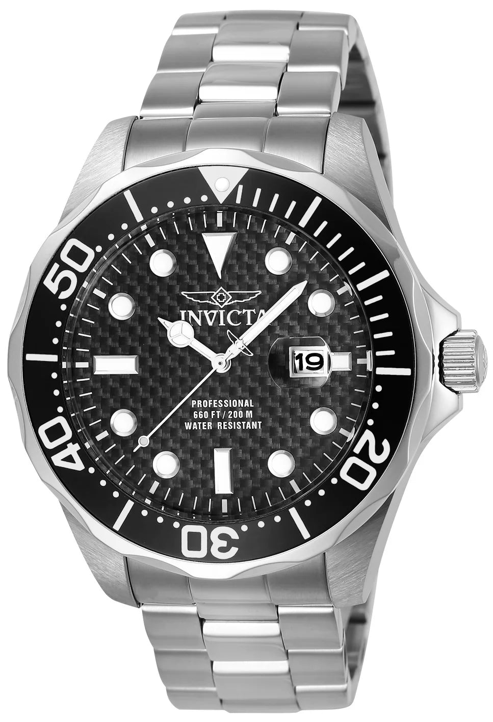 Invicta Women's 12562 Pro Diver Quartz 3 Hand Black Dial Watch