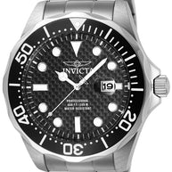Invicta Women's 12562 Pro Diver Quartz 3 Hand Black Dial Watch