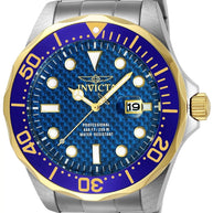Invicta Men's 12566 Pro Diver Quartz 3 Hand Blue Dial Watch