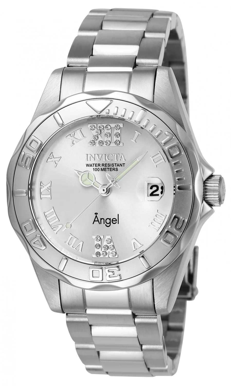 Invicta Women's 14396 Angel Quartz 3 Hand Silver Dial Watch