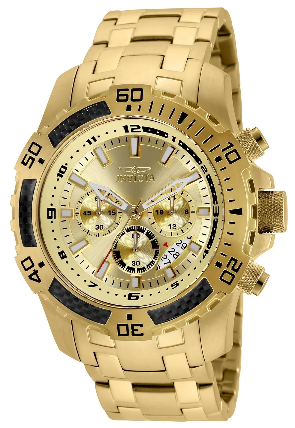 Invicta Men's 24860 Pro Diver Quartz Chronograph Gold Dial Watch