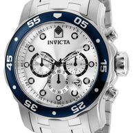 Invicta Men's 80058 Pro Diver Quartz 3 Hand Silver Dial Watch