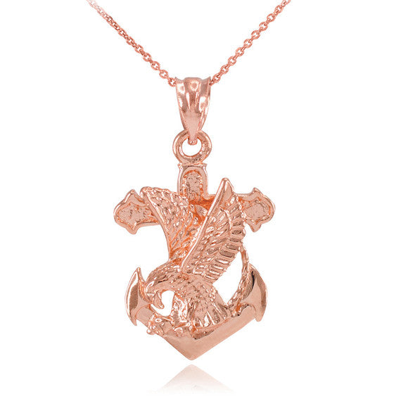 Gold Textured Fairytale Mermaid Pendant Necklace (Available In Yellow/Rose/White Gold)