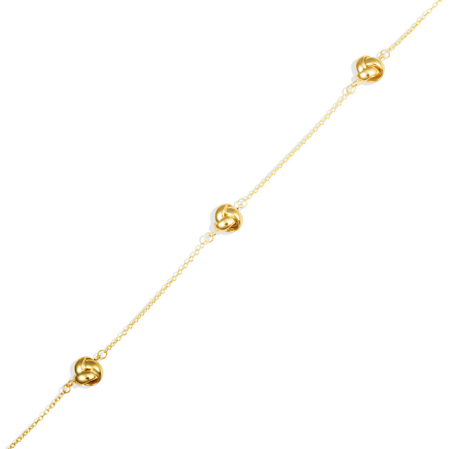 14K Yellow Gold Intertwined Love Knot Bracelet 7