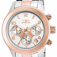 Invicta Women's 19220 Angel Quartz 3 Hand Silver, Rose Gold Dial Watch