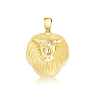 Yellow Gold Lion Head Pendant Necklace