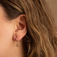 14K Gold Compass Earrings