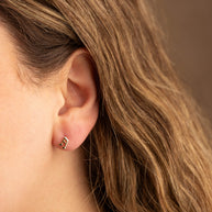 Music Note Stud Earrings in 14K Gold