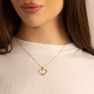 Yellow Gold Heart Nail Pendant Necklace