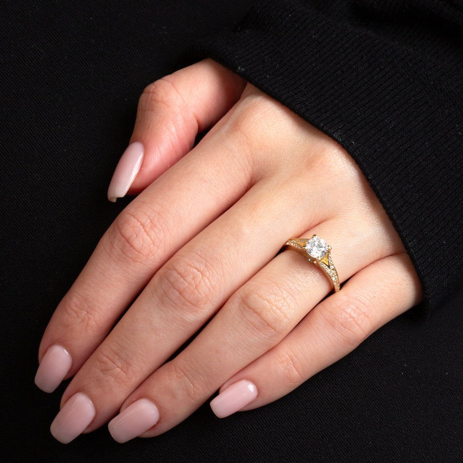 14K Gold Lab Grown Diamond Engagement Ring (Available in Yellow/Rose/White Gold)