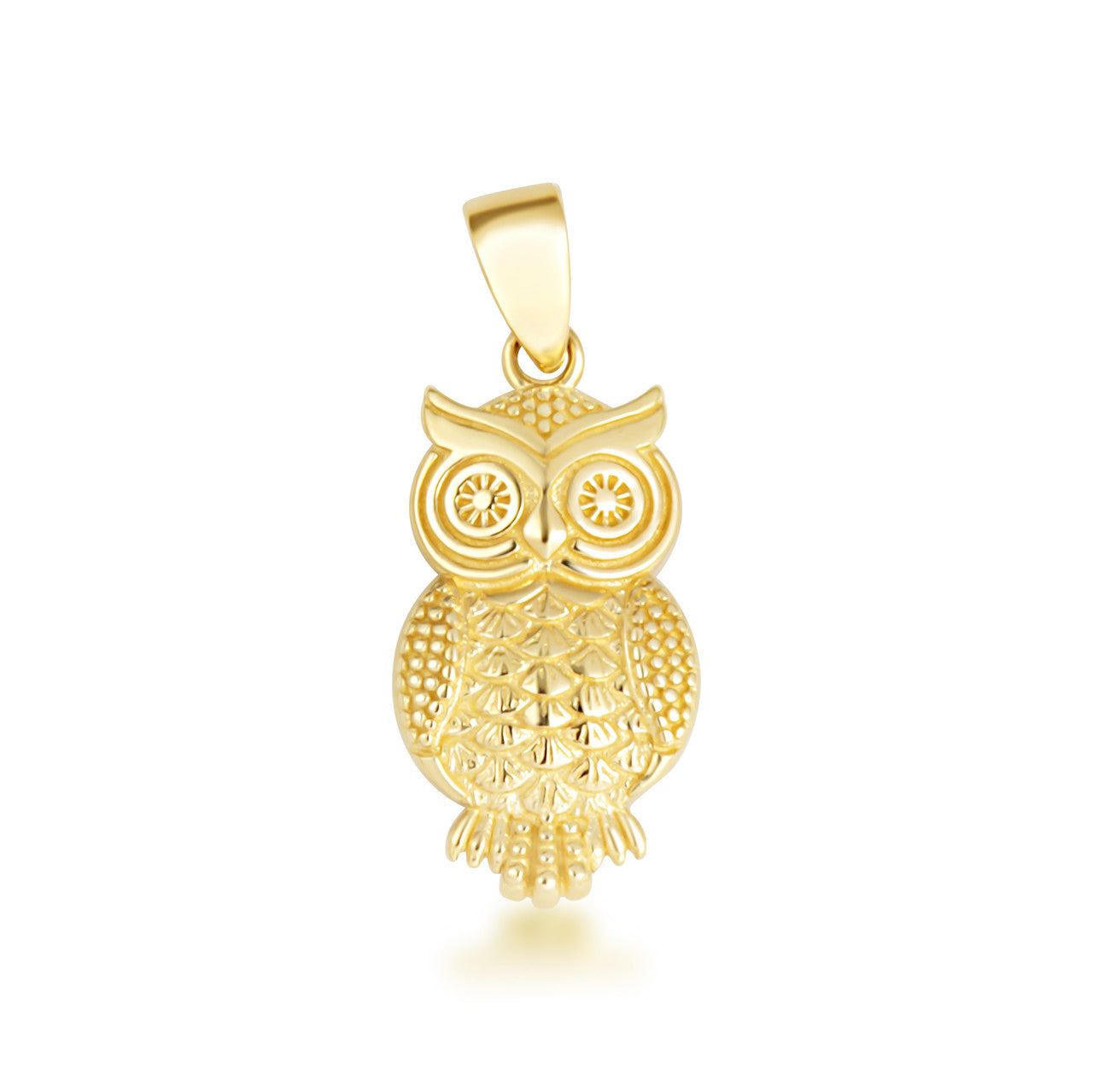 Yellow Gold Owl Pendant Necklace