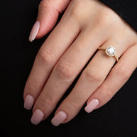 14K Gold Lab Grown Diamond Halo Engagement Ring (Available in Yellow/Rose/White Gold)