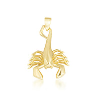 Yellow Gold Diamond Cut Scorpion Pendant Necklace