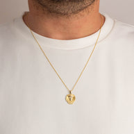 Yellow Gold Lion Head Pendant Necklace