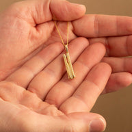Yellow Gold Diamond Cut Pocket Knife Switchblade Pendant Necklace