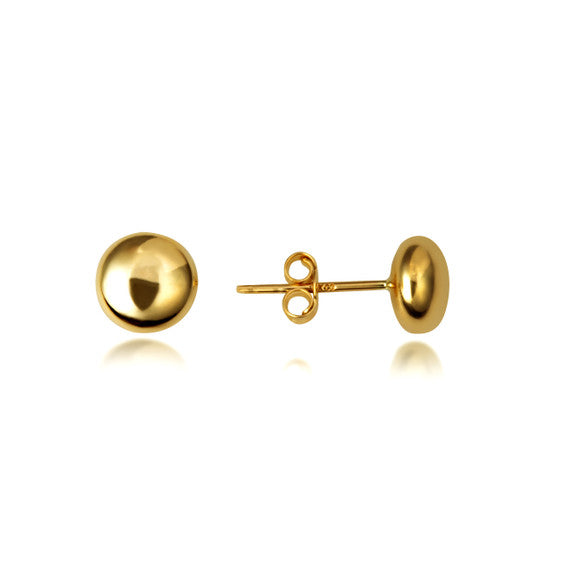 14K Yellow Gold Round Ball Stud Earrings 7mm