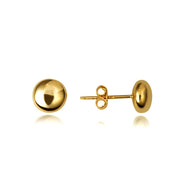 14K Yellow Gold Round Ball Stud Earrings 7mm