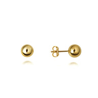 14K Yellow Gold Ball Stud Earrings (Available in Small/Medium/Large)