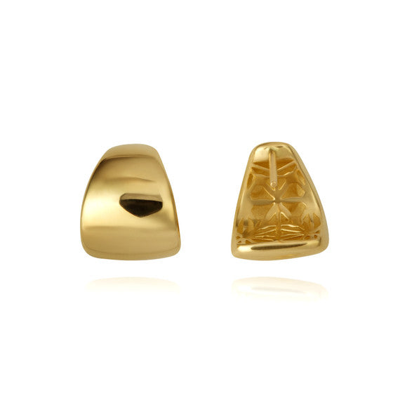 14K Yellow Gold Dome Huggie Earrings