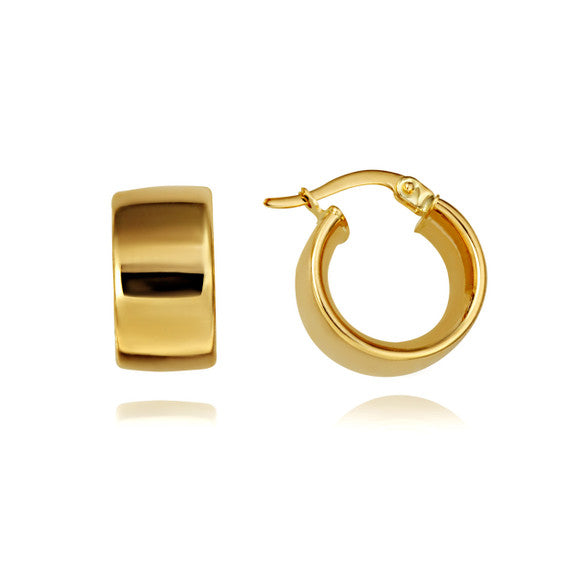 14K Yellow Gold Wide Hoop Earrings