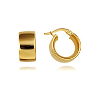 14K Yellow Gold Wide Hoop Earrings