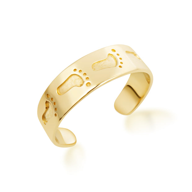 Yellow Gold Footprint Toe Ring
