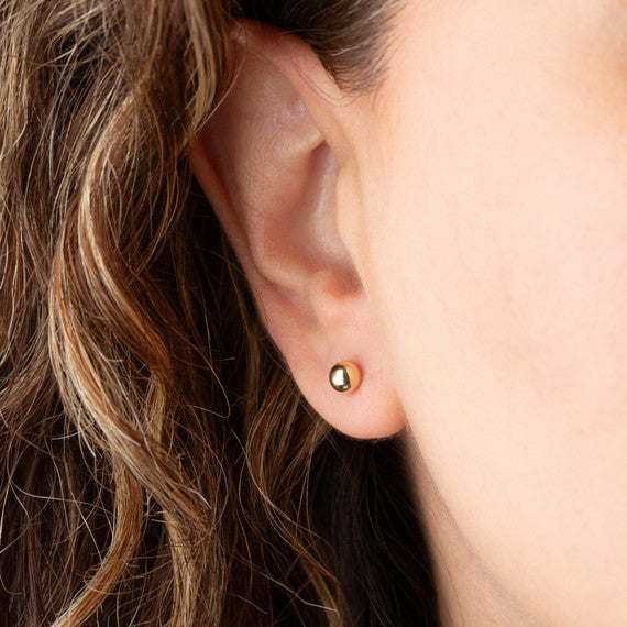 14K Yellow Gold Ball Stud Earrings 5mm
