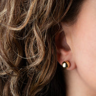 14K Yellow Gold Ball Stud Earrings (Available in Small/Medium/Large)