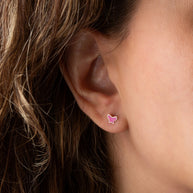 14K Yellow Gold Enamel Butterfly Stud Earrings
