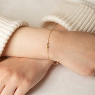 14K Yellow Gold Oval Link Eternity Bracelet 7