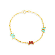 14K Gold Butterfly Bracelet (5.25