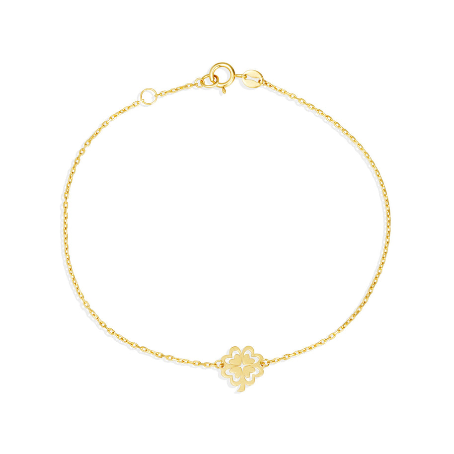 Four Leaf Clover Bracelet in 14K Gold