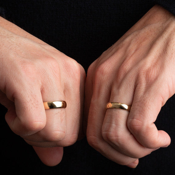 Solid Yellow Gold Classic Wedding Band Ring (Available in 2MM - 6MM)