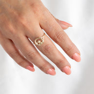 Gold Woman's Claddagh Ring with Cross
