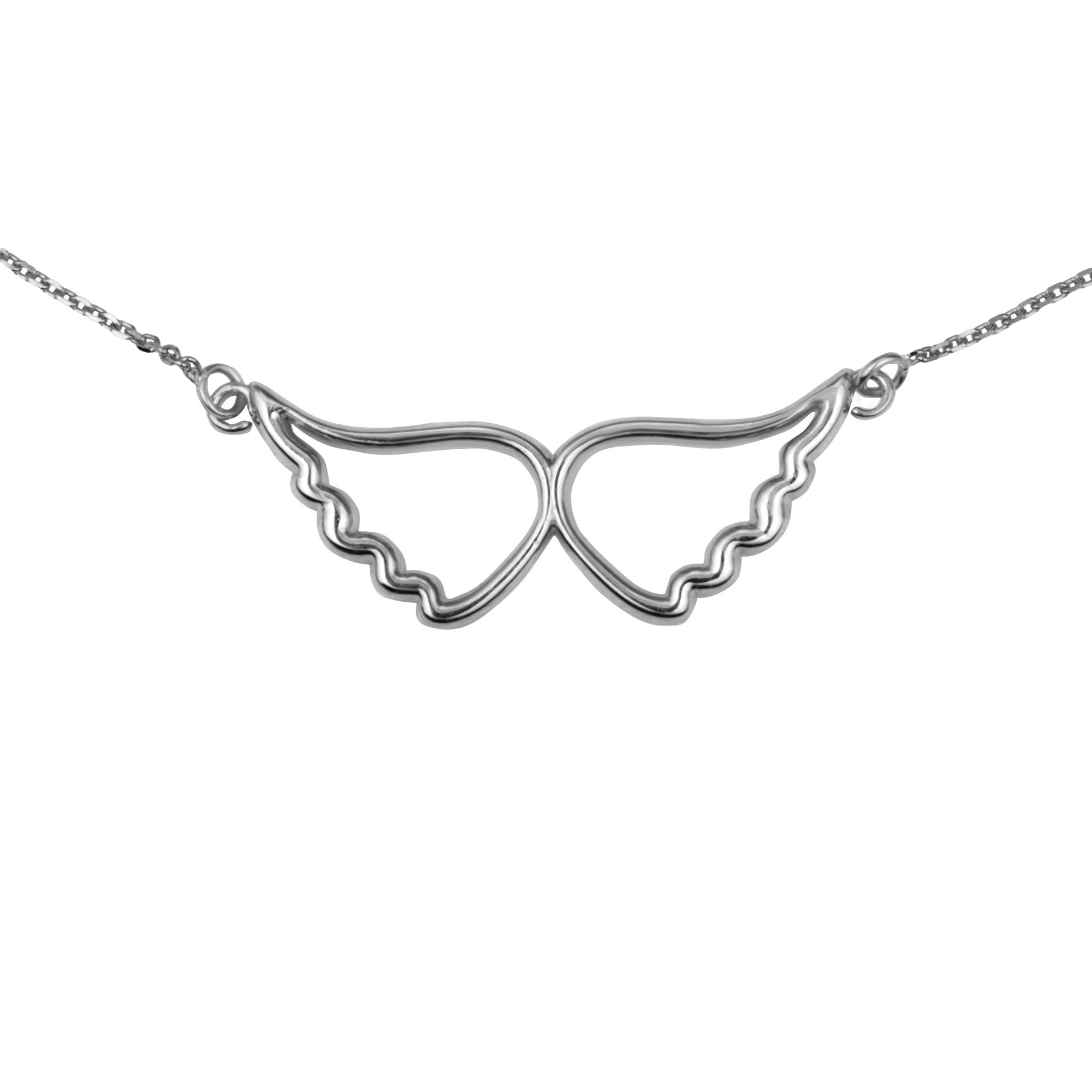 14K Gold Angel Wings Pendant Necklace (Available in Yellow/Rose/White Gold)