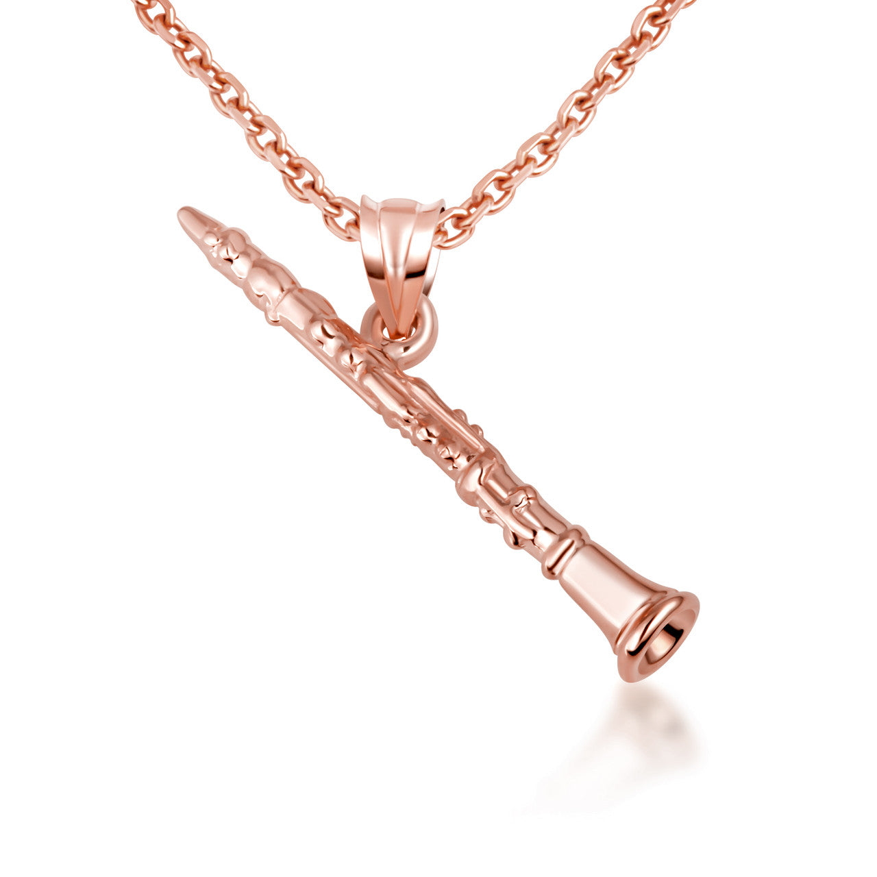10K/14K Gold Clarinet Necklace (Available in Yellow Gold, Rose Gold, White Gold)