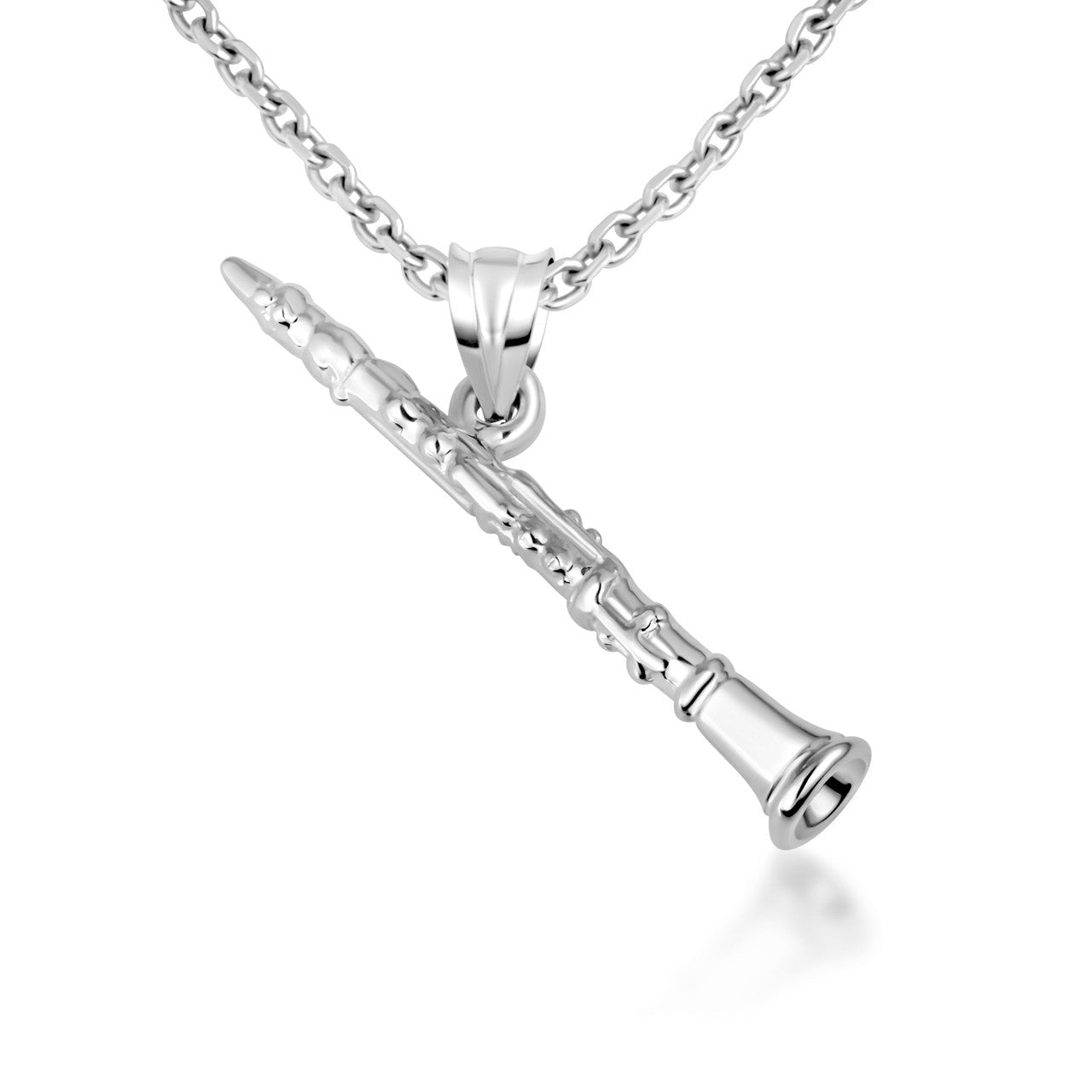 10K/14K Gold Clarinet Necklace (Available in Yellow Gold, Rose Gold, White Gold)