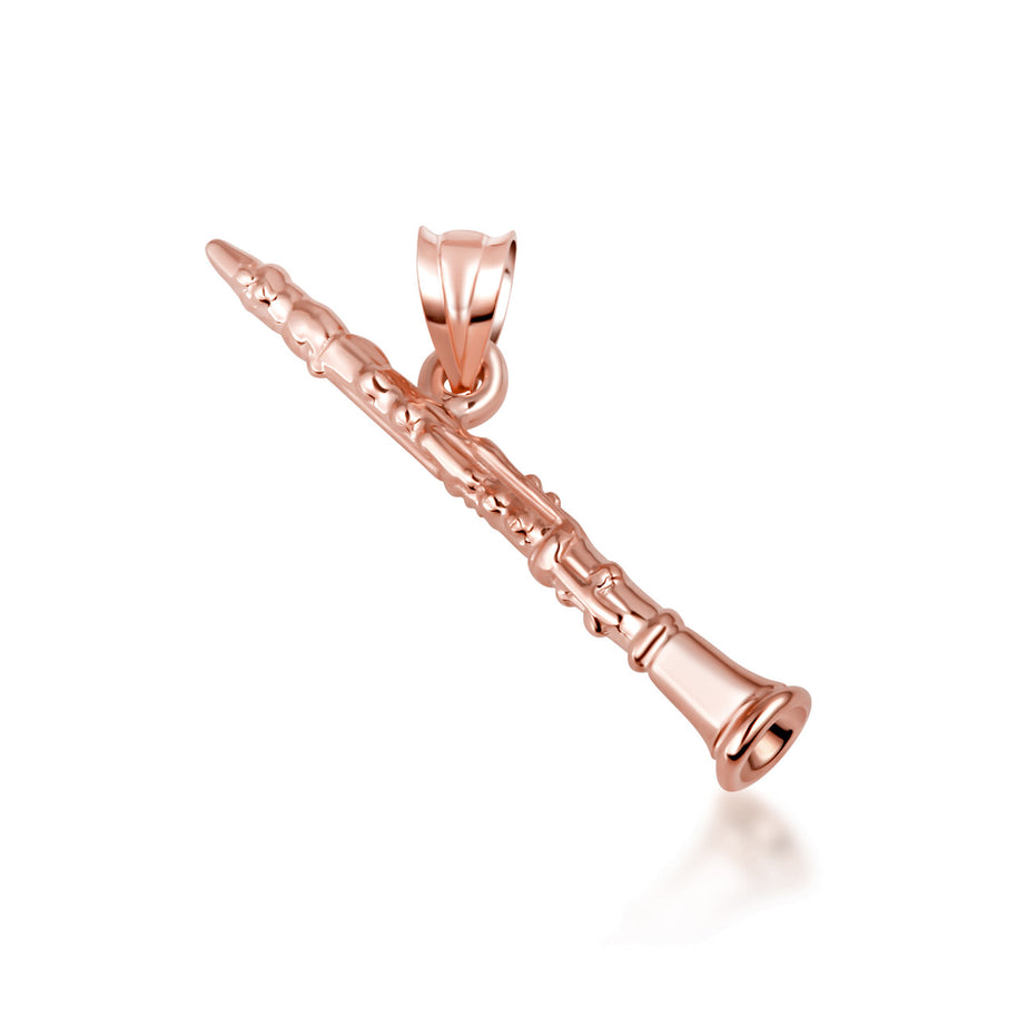 10K/14K Gold Clarinet Necklace (Available in Yellow Gold, Rose Gold, White Gold)