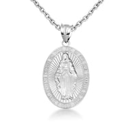 Silver Virgin Mary Necklace - Miraculous Medal