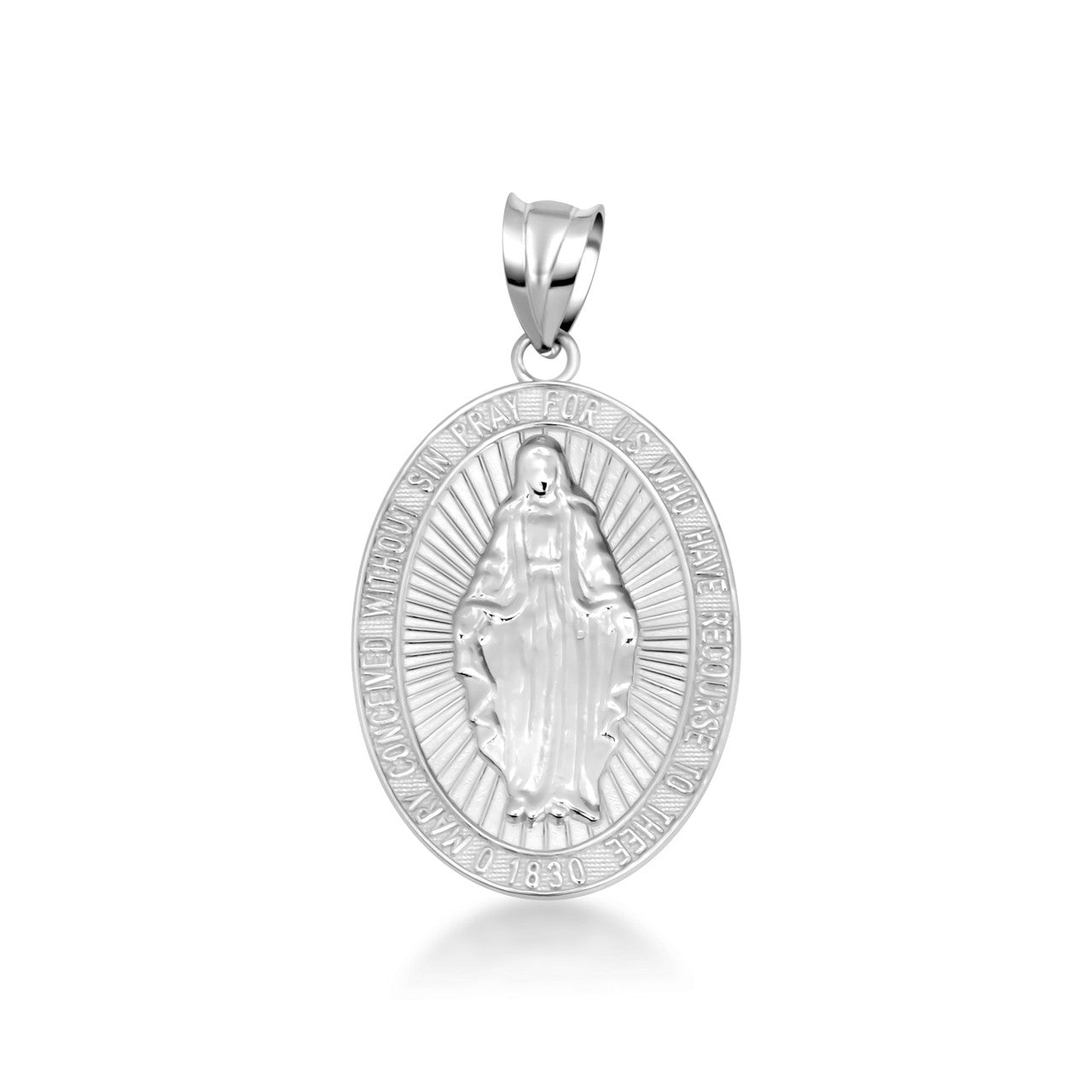 Silver Virgin Mary Necklace - Miraculous Medal